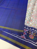 White Navratna Traditional Design Handwoven Patola Silk Saree