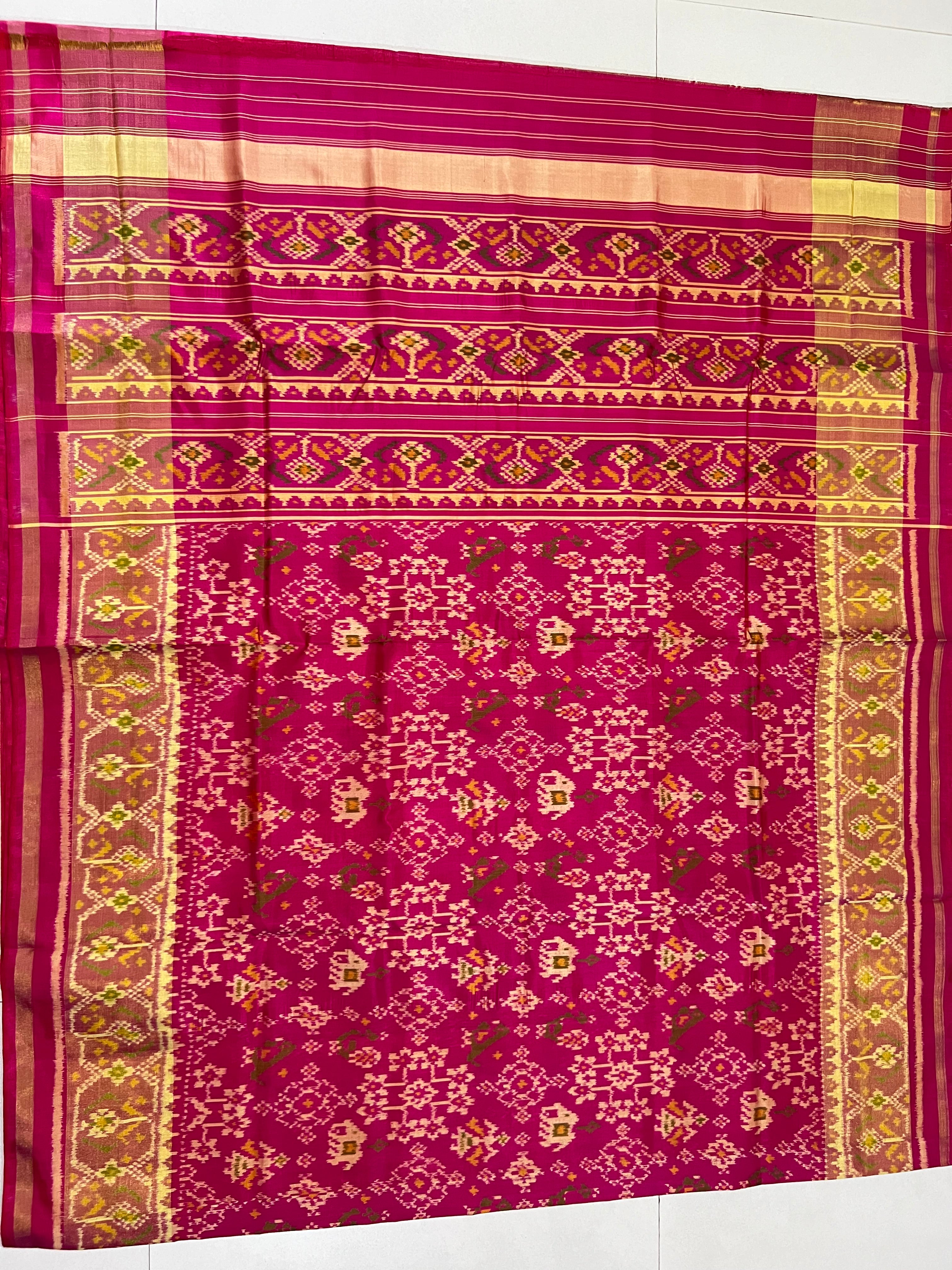 Figure With Navratna Design Handwoven Patola Silk Saree Secondary image