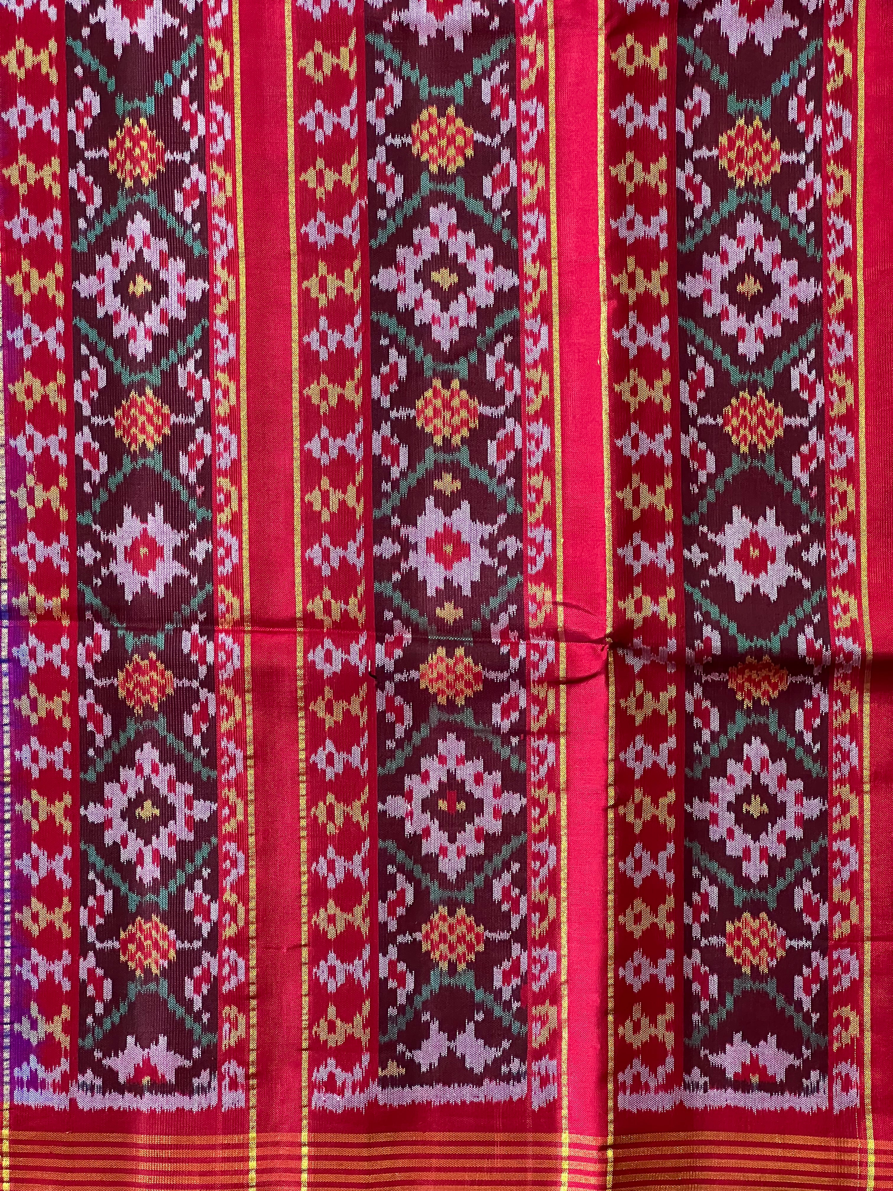 Blue Navratna Traditional Design Handwoven Patola Silk Saree