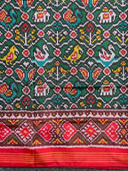 Green Motif Traditional Design Handwoven Patola Silk Saree