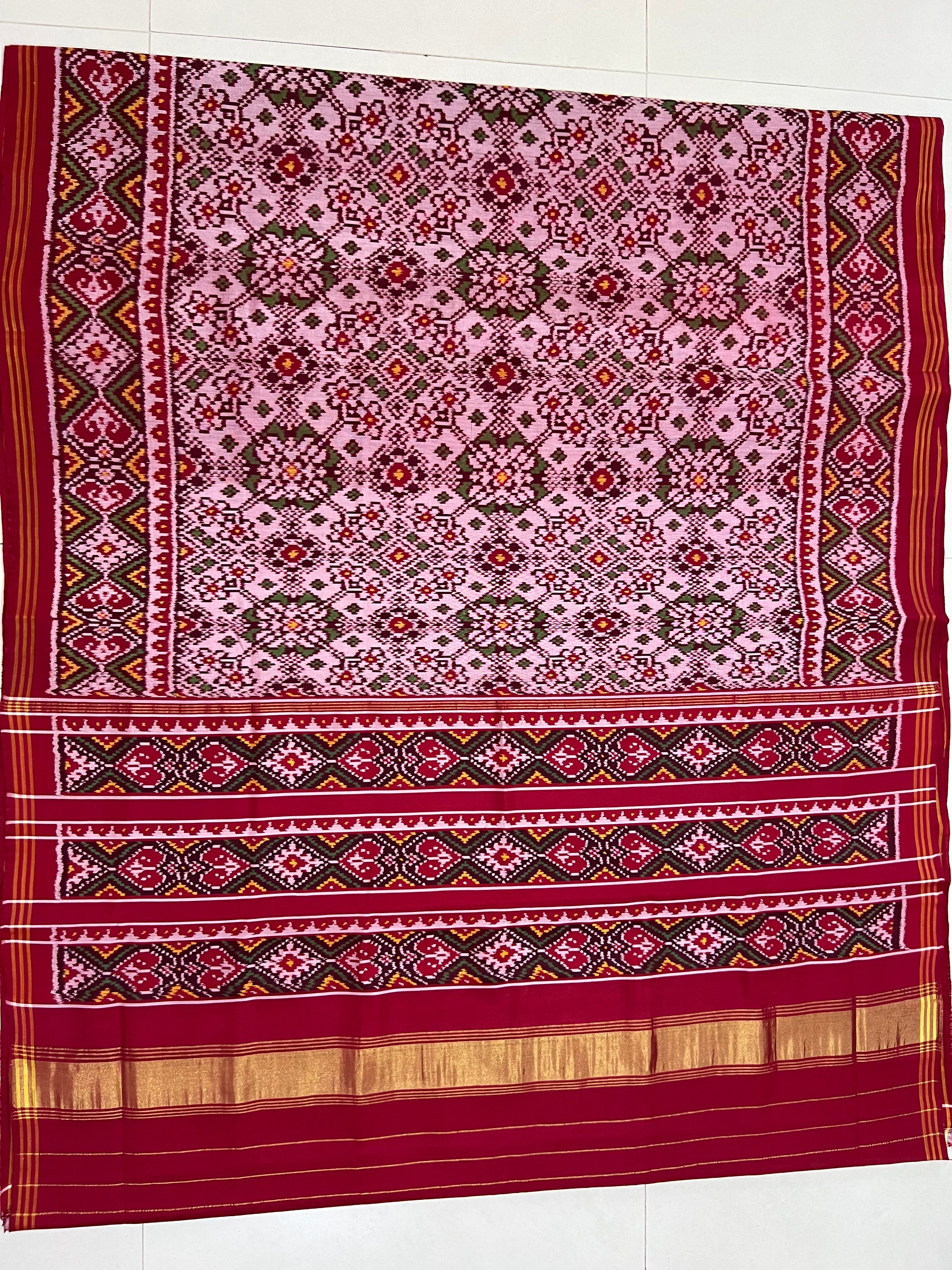 White Navratna Traditional Design Handwoven Patola Silk Saree Secondary image