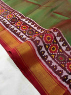 Plain gala Border Handwoven Patola Silk Saree