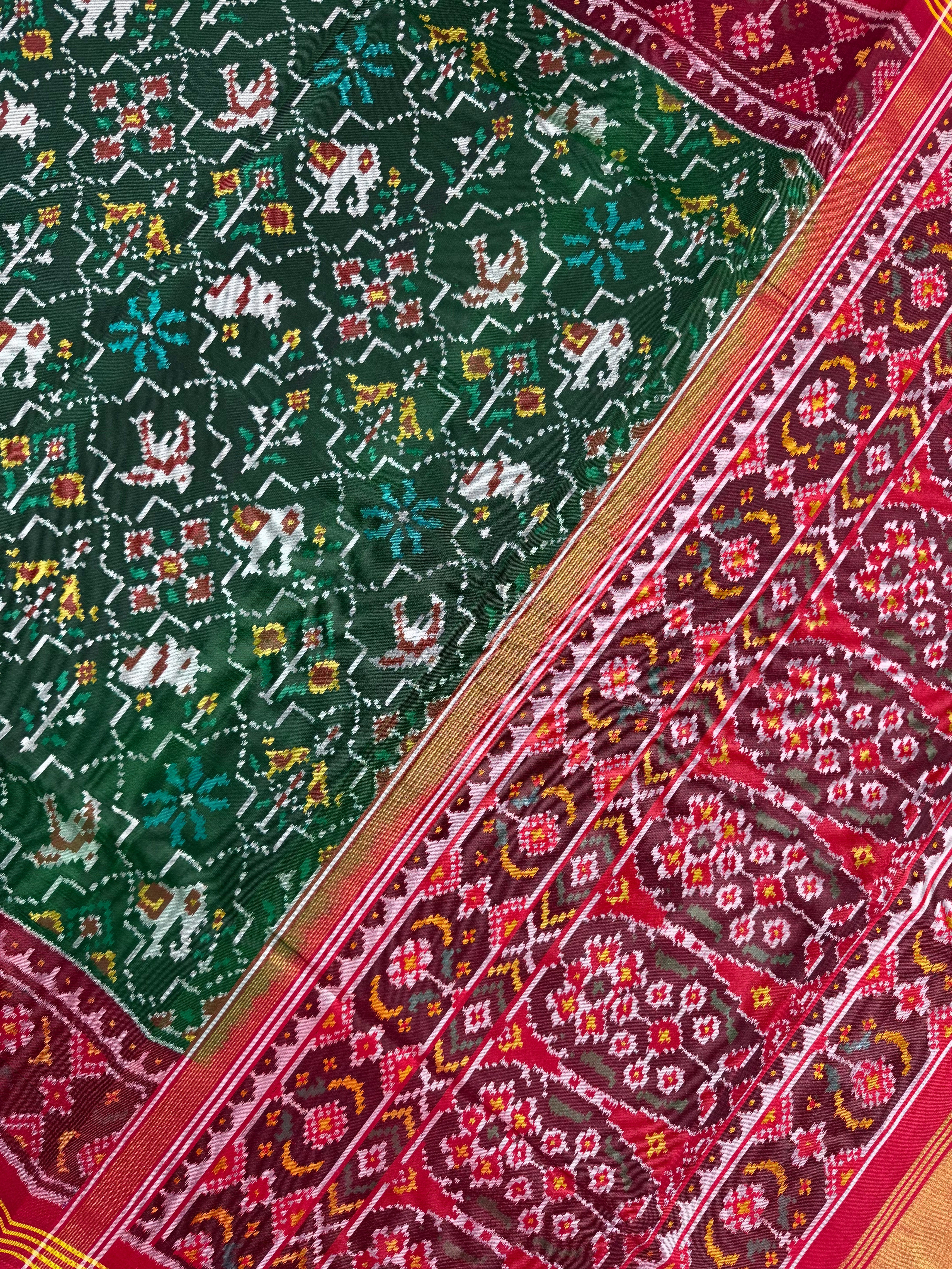 Half Motifs Design Handwoven Patola Silk Saree Secondary image
