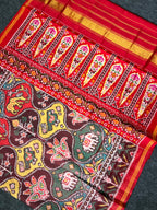 Flower With Motif Design Handwoven Patola Silk Saree