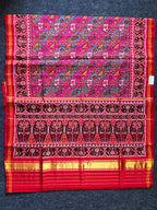 Multicolor Laheriya Design Handwoven Patola Silk Saree