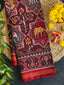 Motif In the Star Design Handwoven Patola Silk Saree