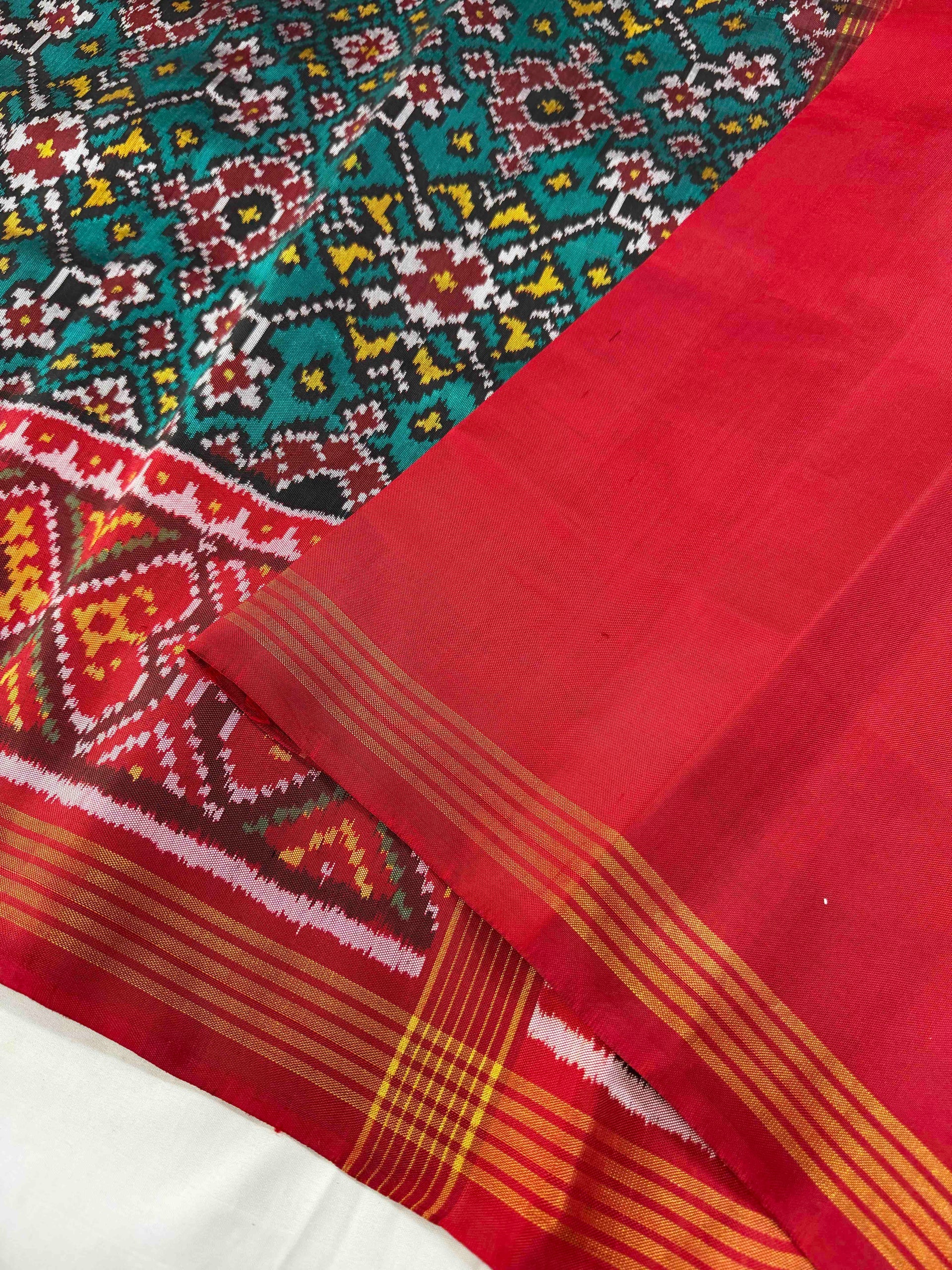 Navratna Traditional Design Handwoven Patola Silk Saree