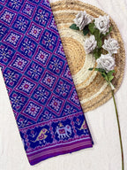 Blue Panchanda Traditional Design Handwoven Patola Silk Saree