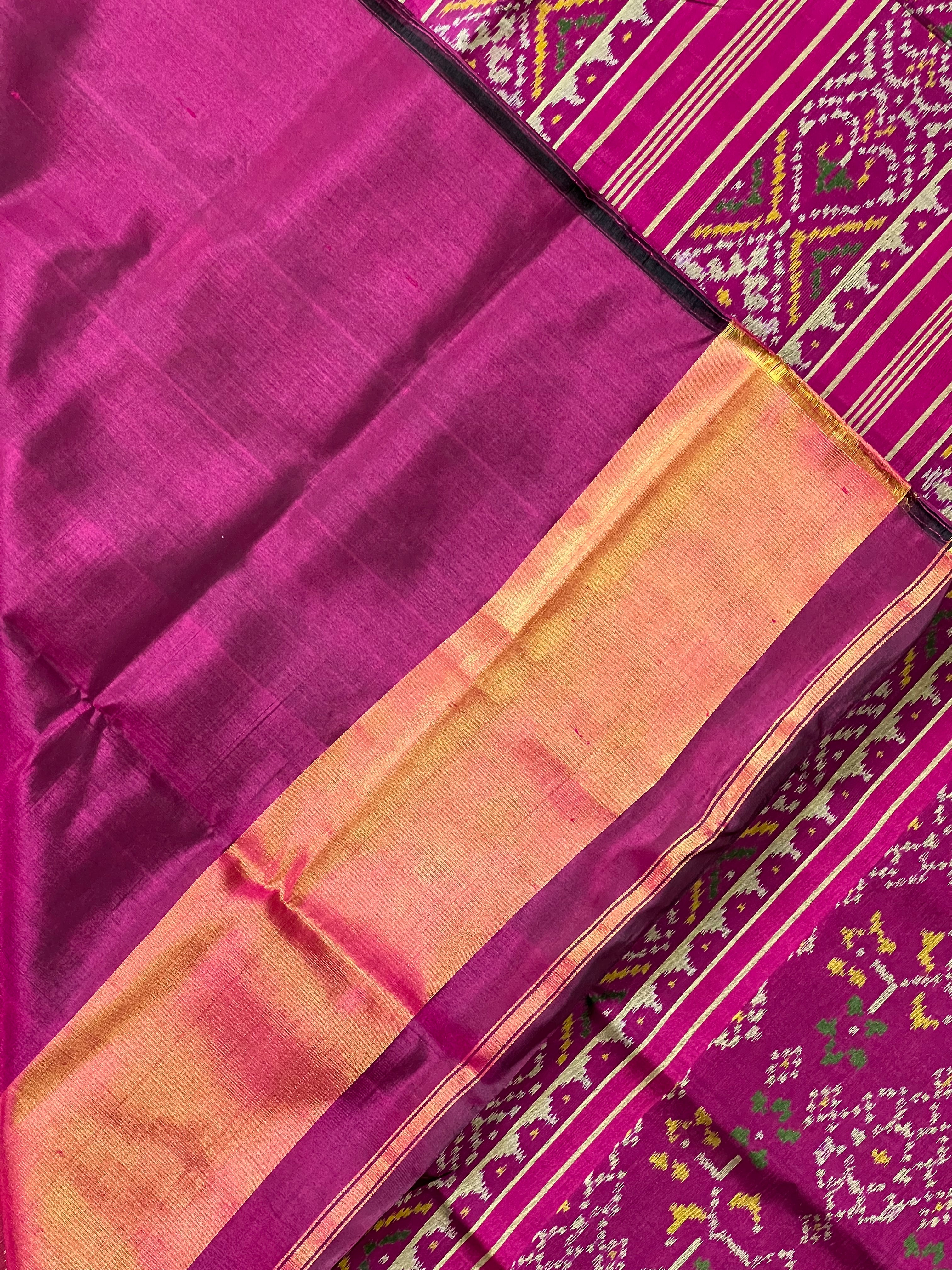 Navratna With Elephant Design Handwoven Patola Silk Saree