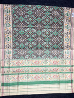 Light Brown Navratna Traditional Design Handwoven Patola Silk Saree