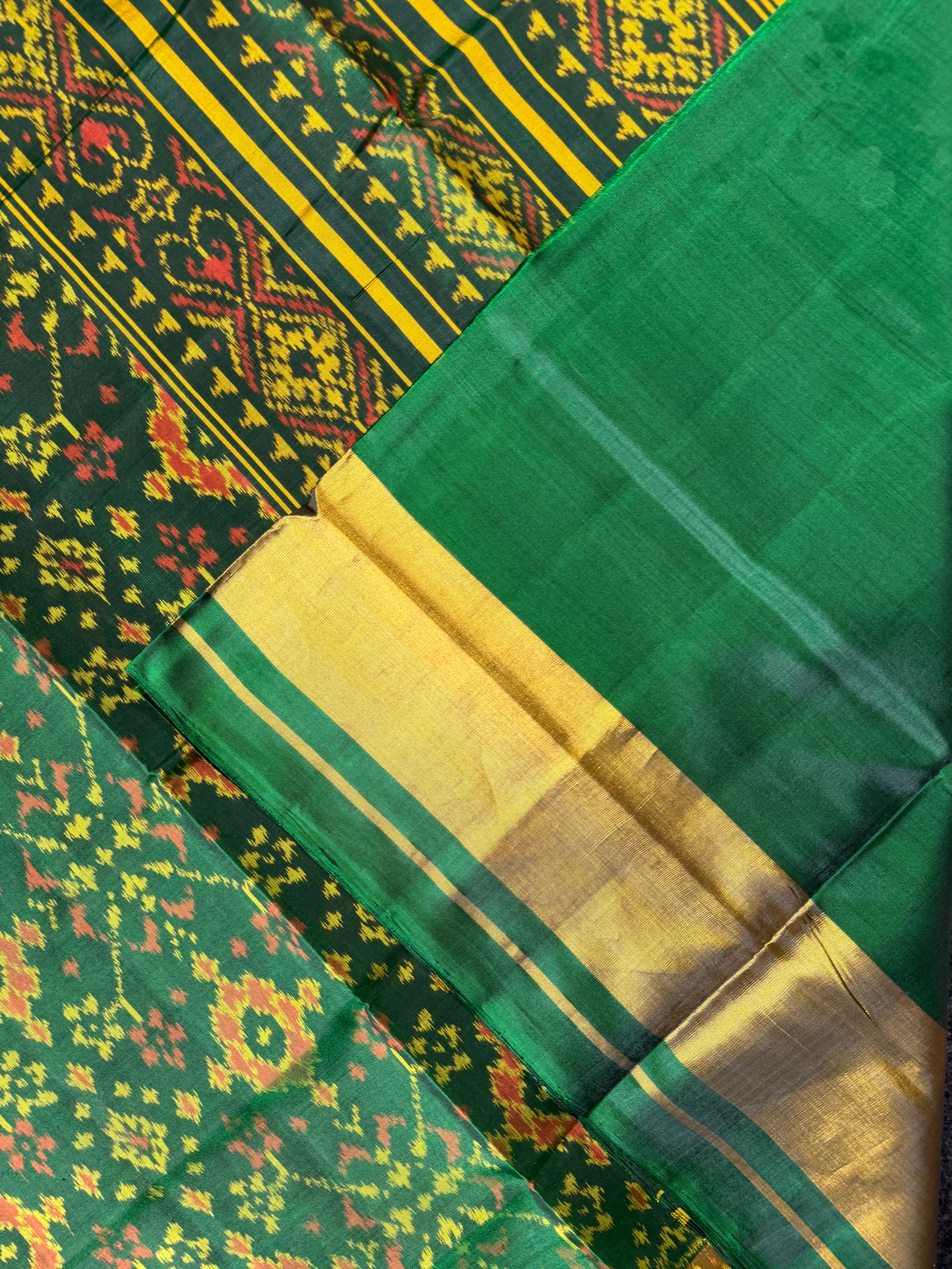 Navratna Traditional Design Handwoven Patola Silk Saree