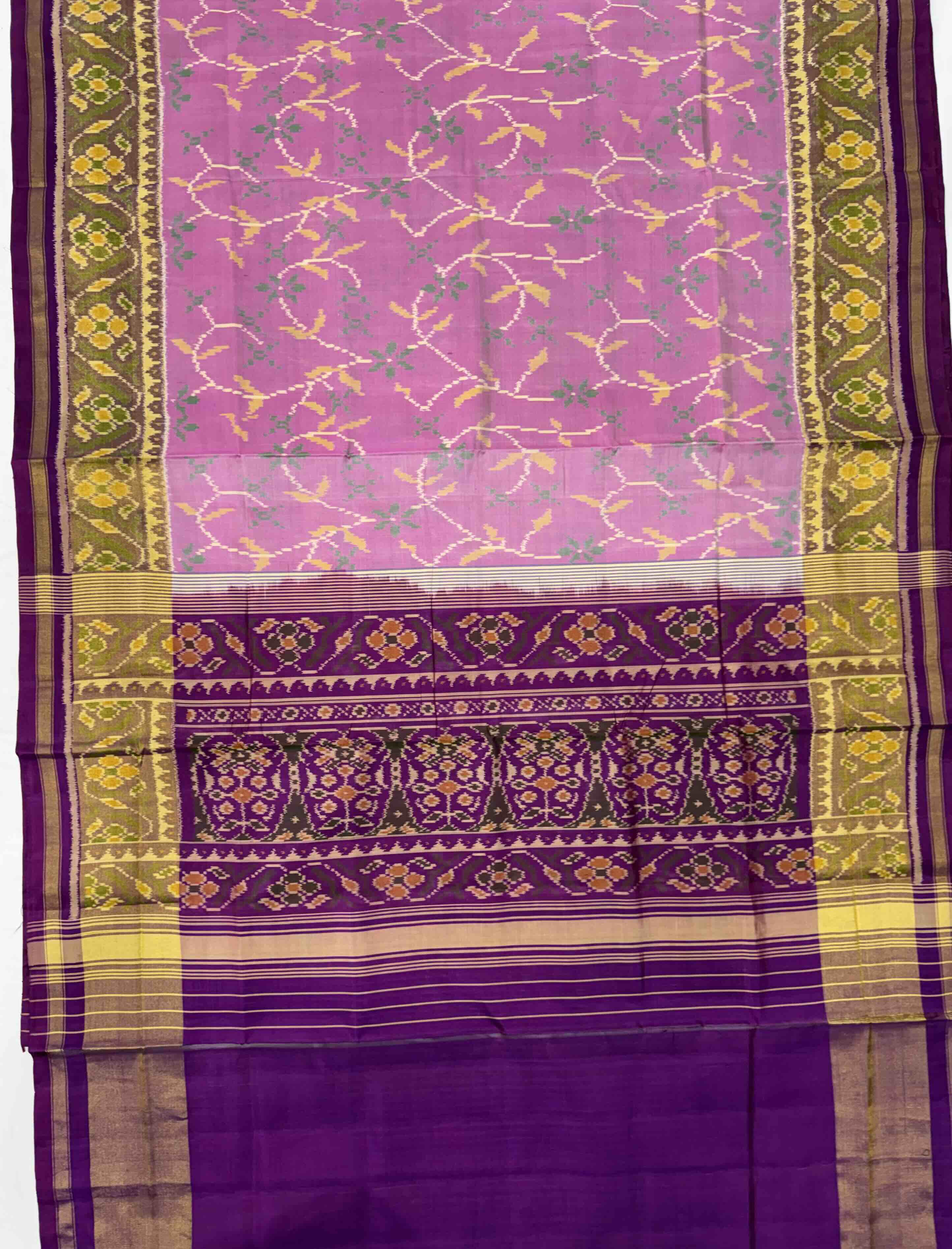 Flower Design Handwoven Patola Silk Saree