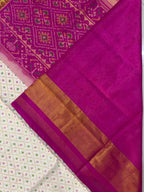 White Daliyabhat Traditional Design Handwoven Patola Silk Saree