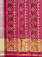 Skirt Border Purple With Red Handwoven Patola Silk Saree