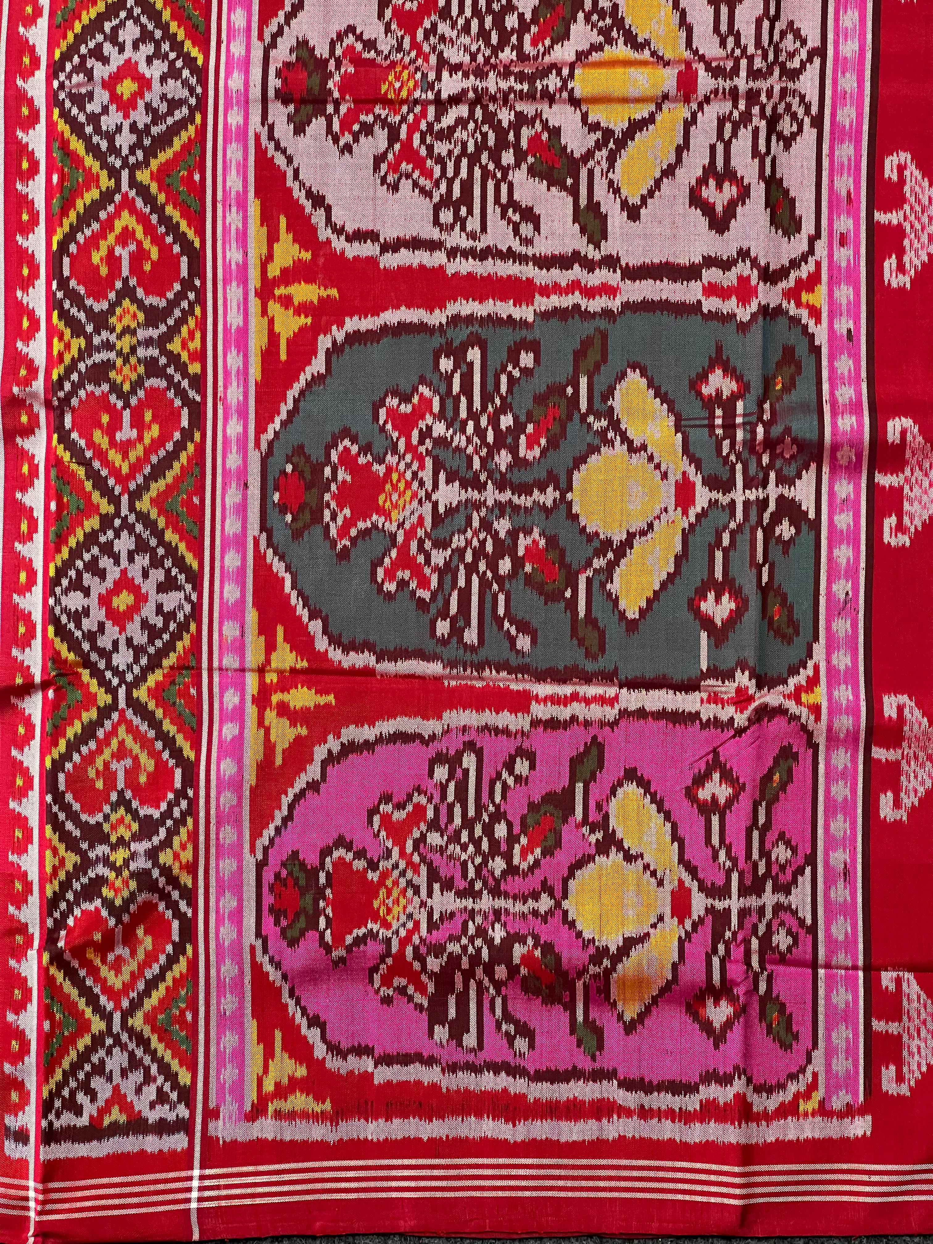 Navratna Traditional Design Handwoven Patola Silk Saree