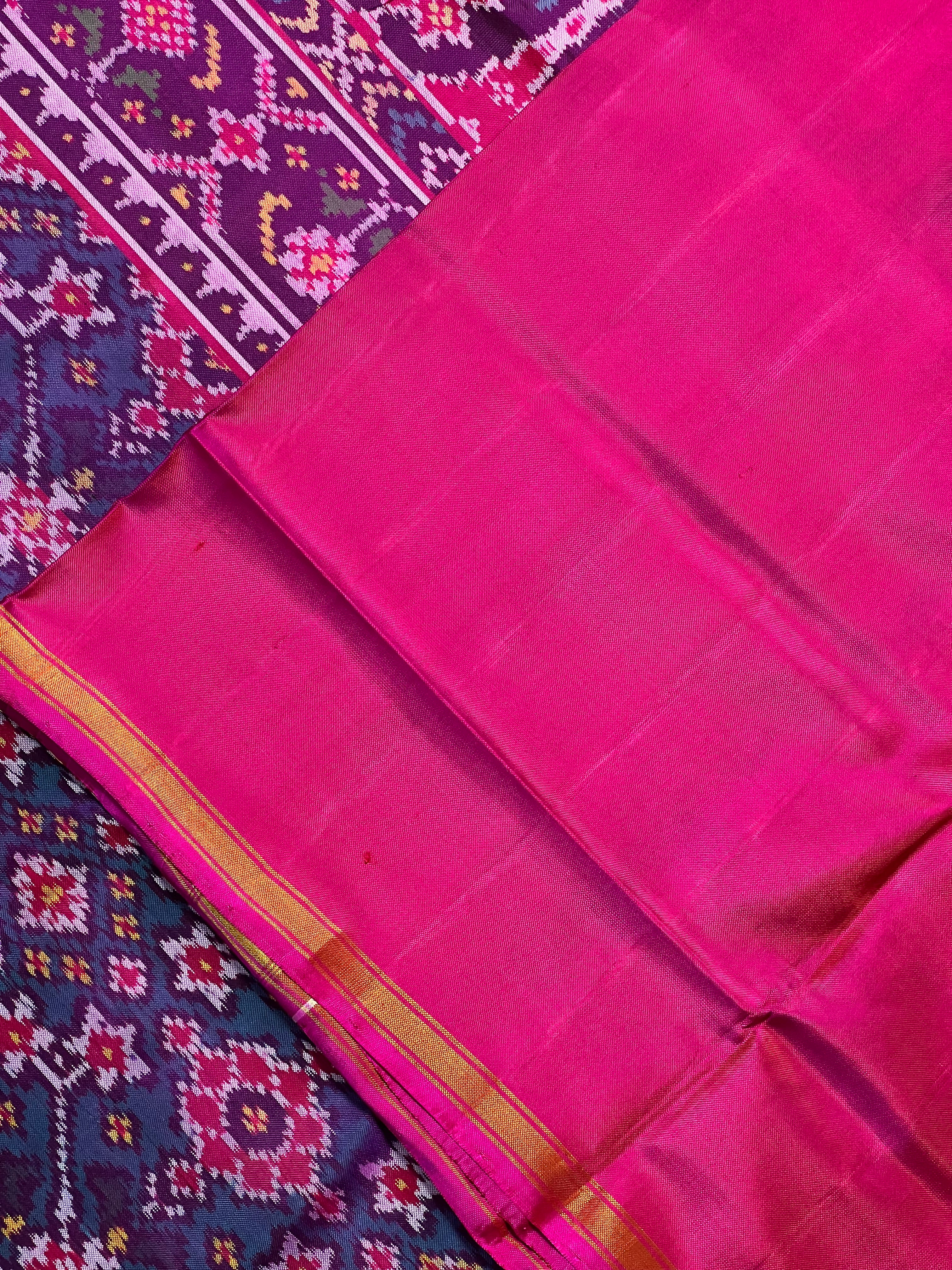Navratna Traditional Design Handwoven Patola Silk Saree
