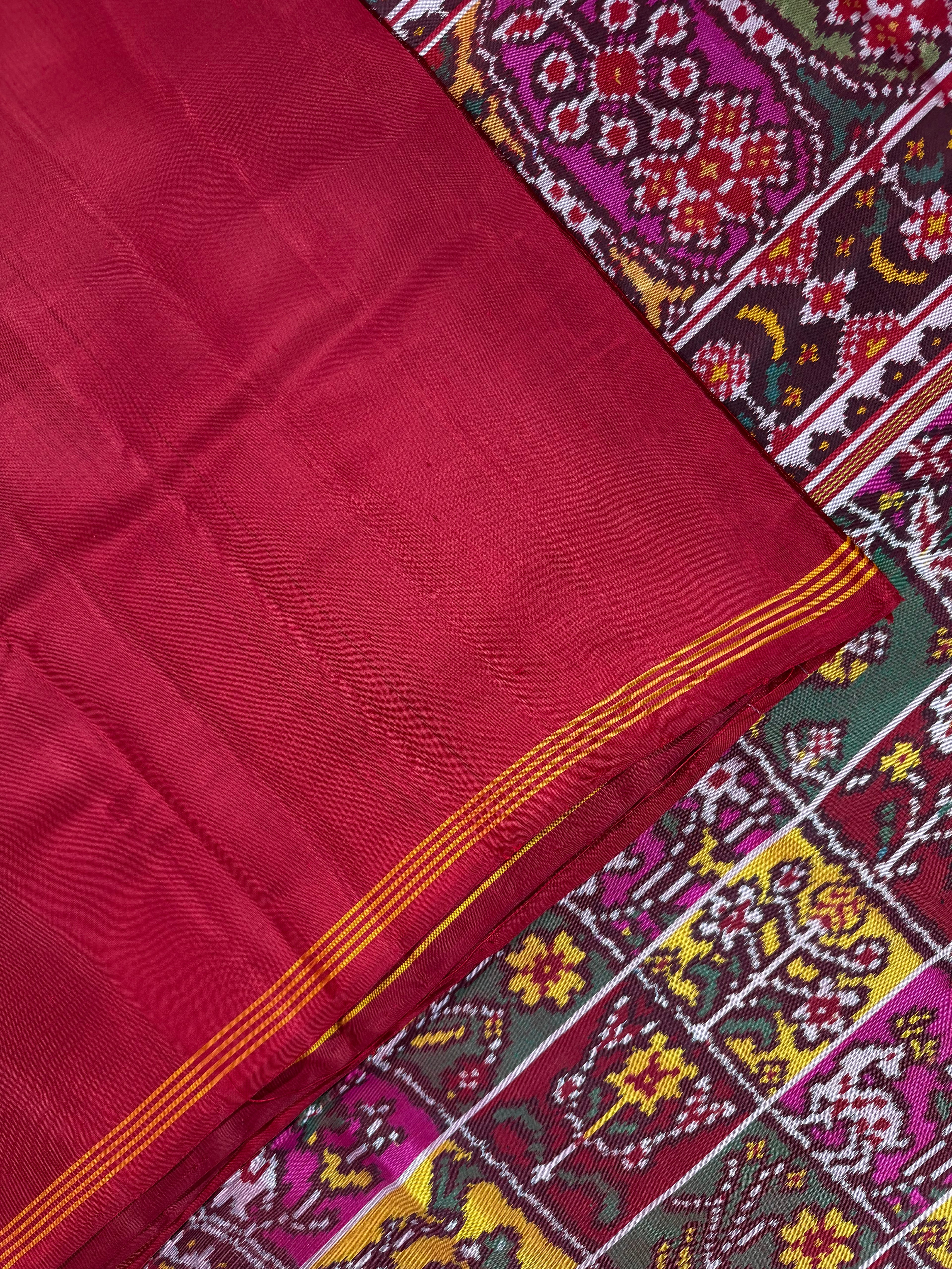 Fancy Design Multi Color Handwoven Patola Silk Saree