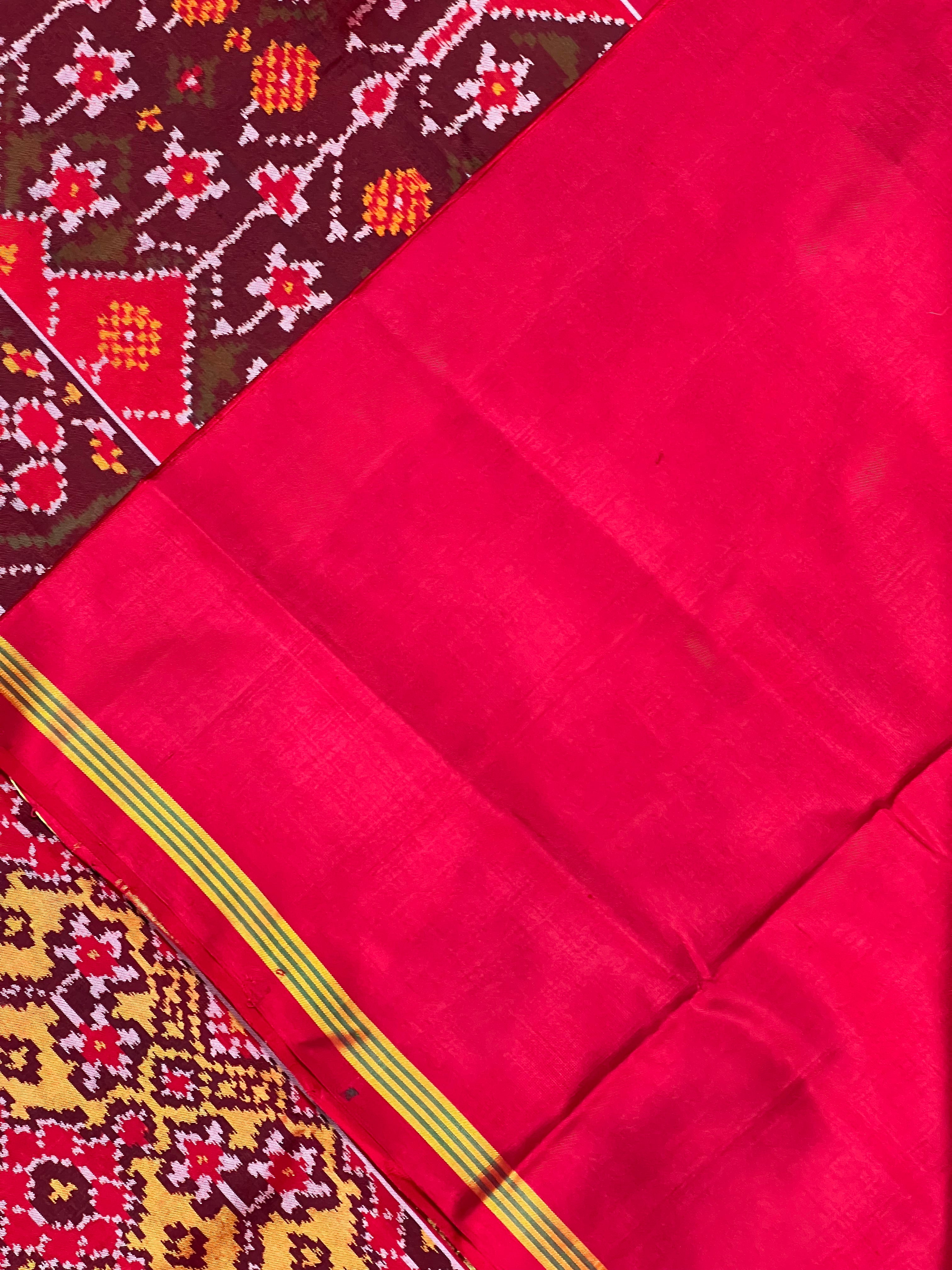 Navratna Traditional Design Handwoven Patola Silk Saree