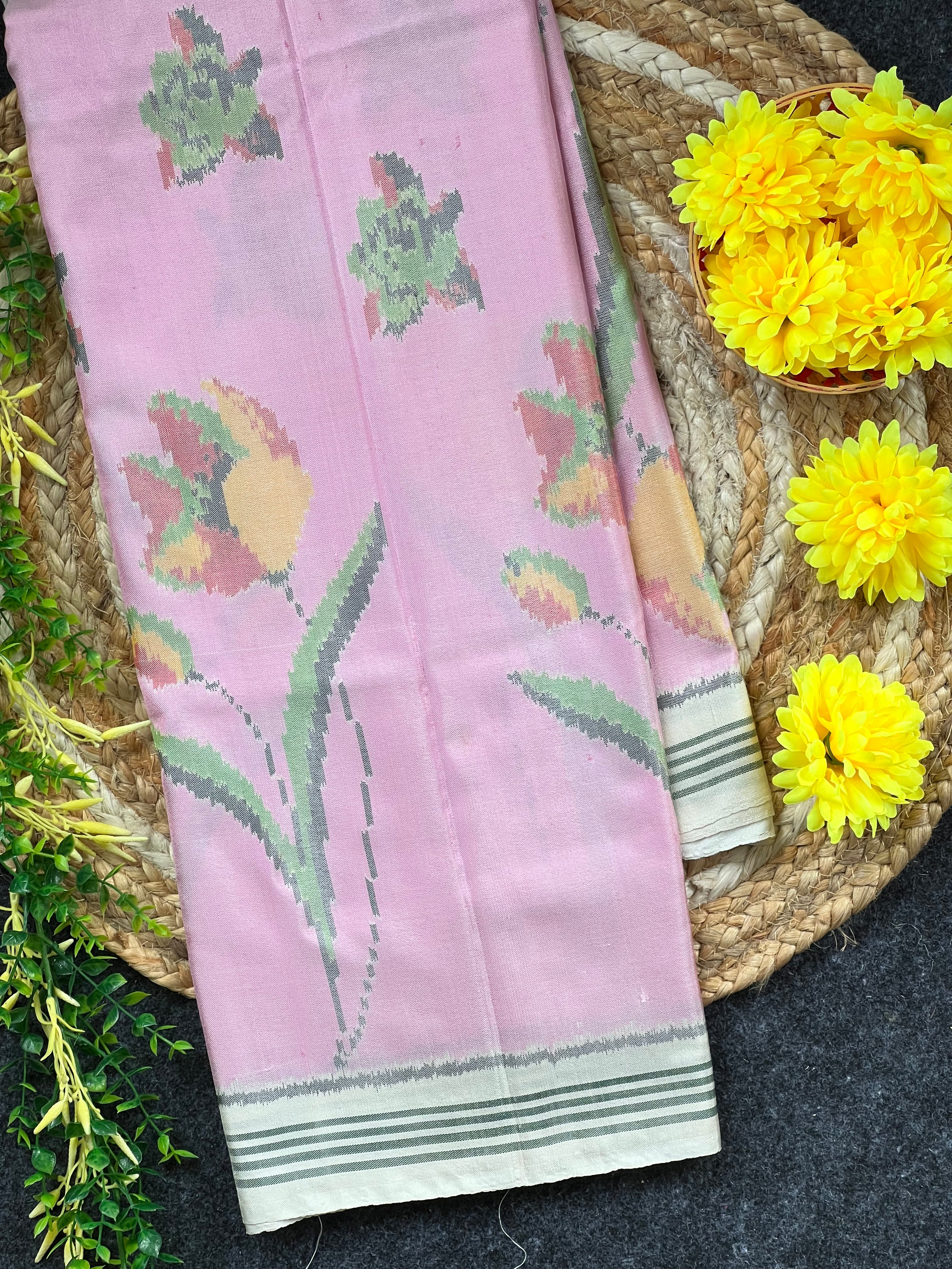 Exclusive Flower Design Handwoven Patola Silk Saree
