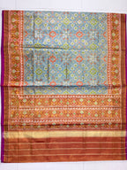 SkyBlue Navratna Design Tissue Double Zari Patola Saree