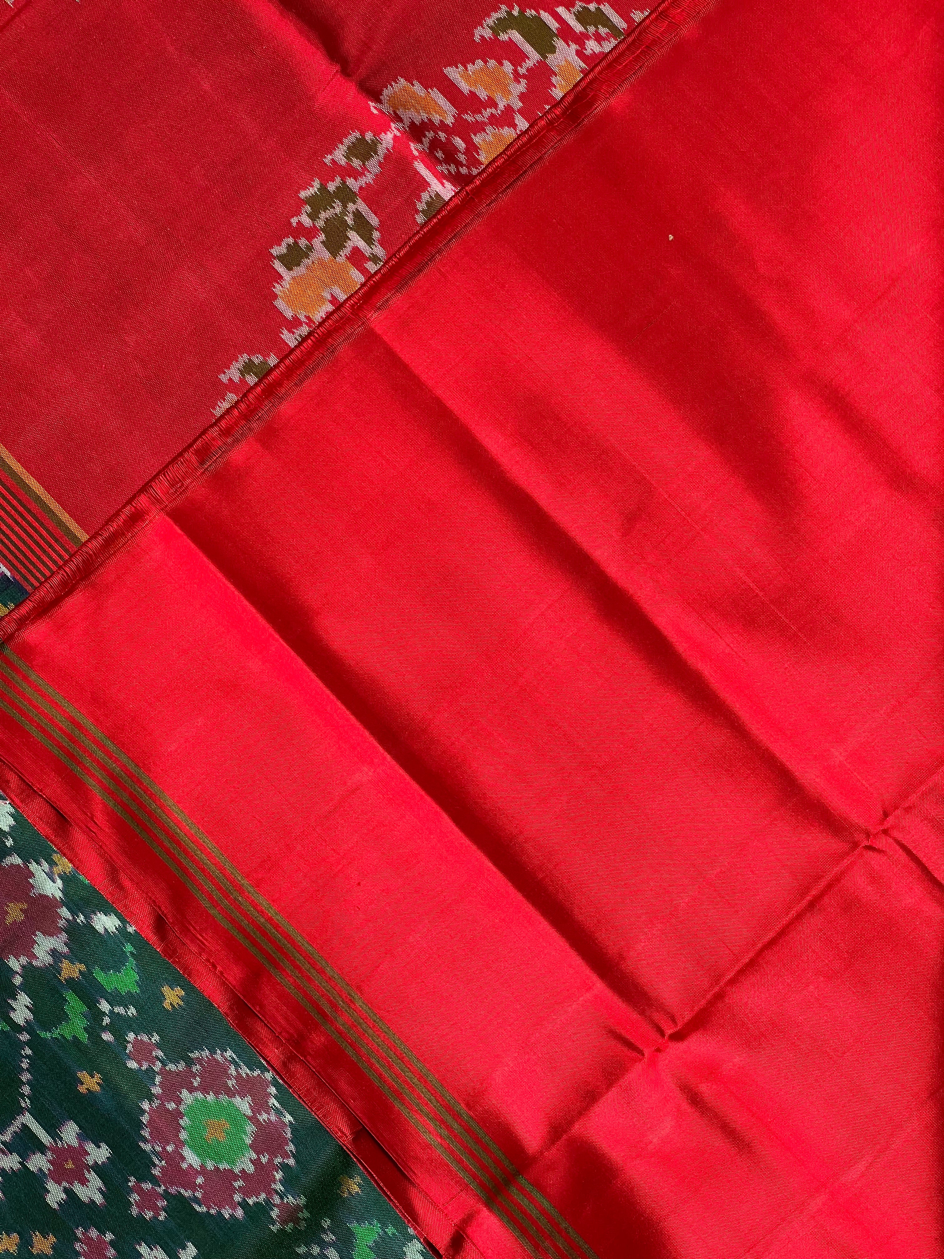 Navratna Traditional Design Handwoven Patola Silk Saree