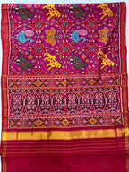 Pink Color Big Motif Design Handwoven Patola Silk Saree