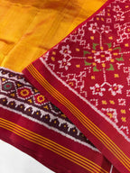 Plain Gala Border With Designer Blouse Handwoven Patola Silk Saree