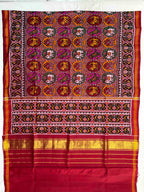 Small Motif Design Handwoven Patola Silk Saree