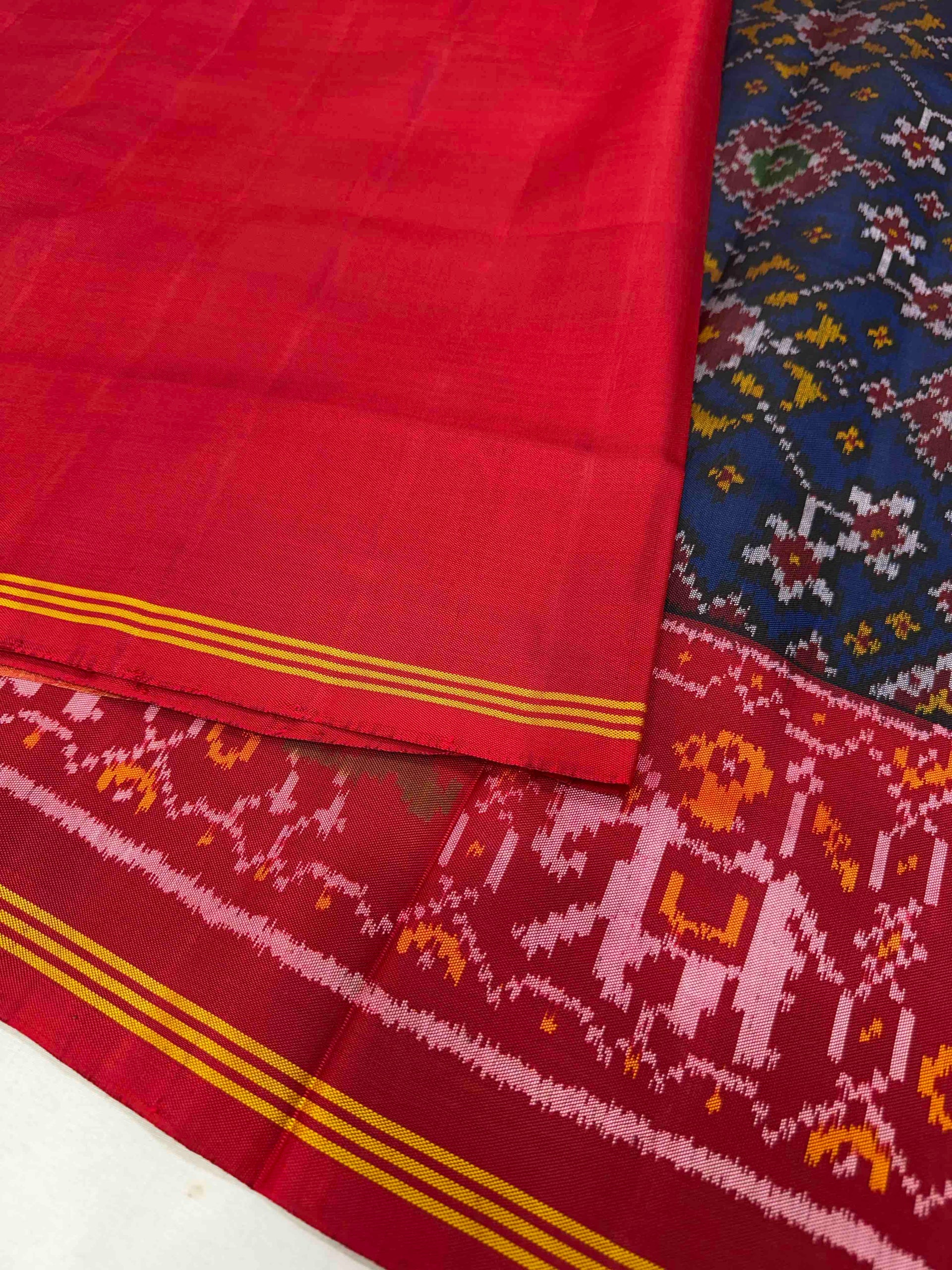 Blue Navratna Traditional Design Handwoven Patola Silk Saree