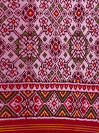 White Navratna Traditional Design Handwoven Patola Silk Saree