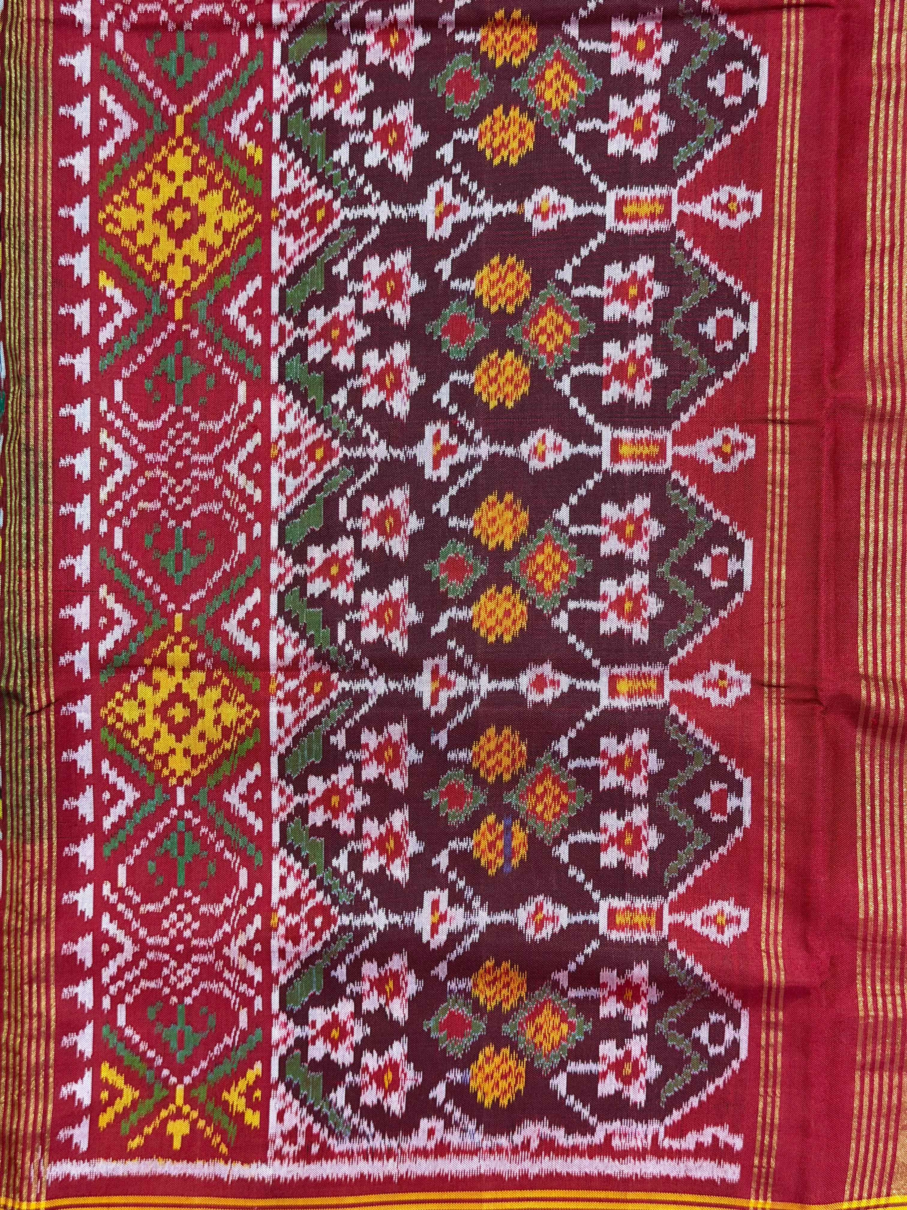 Manekchok Design Handwoven Patola Silk Saree