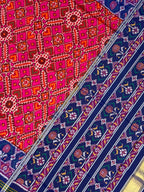Handwoven Patola Silk Saree Manekchowk Pink And Blue