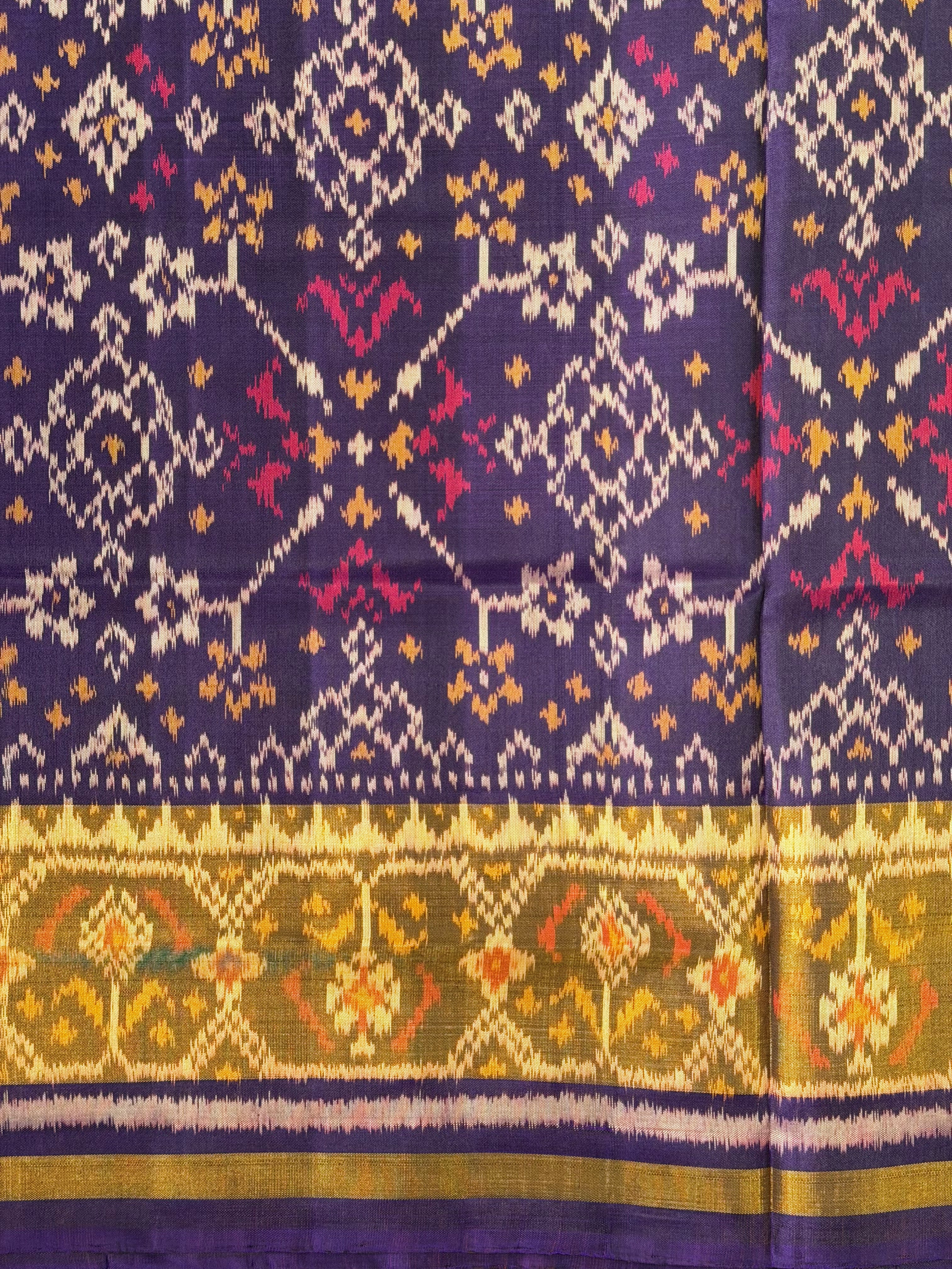 Navratna Traditional Design Handwoven Patola Silk Saree