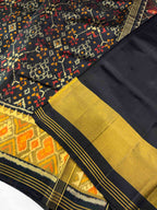 Black Navratna Design Handwoven Patola Silk Saree