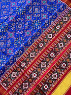 Blue Navratna Traditional Design Handwoven Patola Silk Saree
