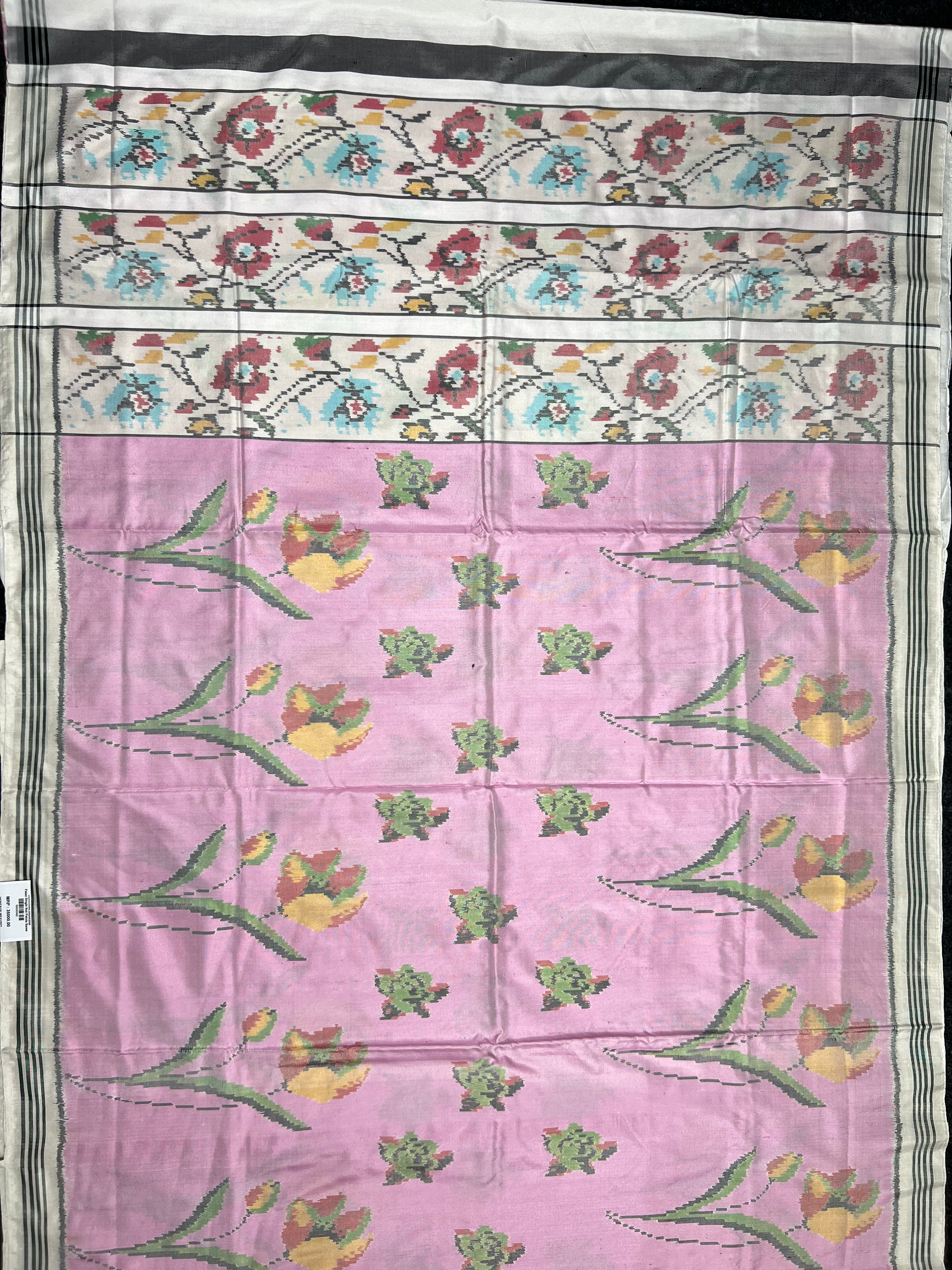 Exclusive Flower Design Handwoven Patola Silk Saree Secondary image