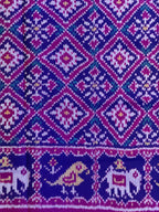 Blue Panchanda Traditional Design Handwoven Patola Silk Saree