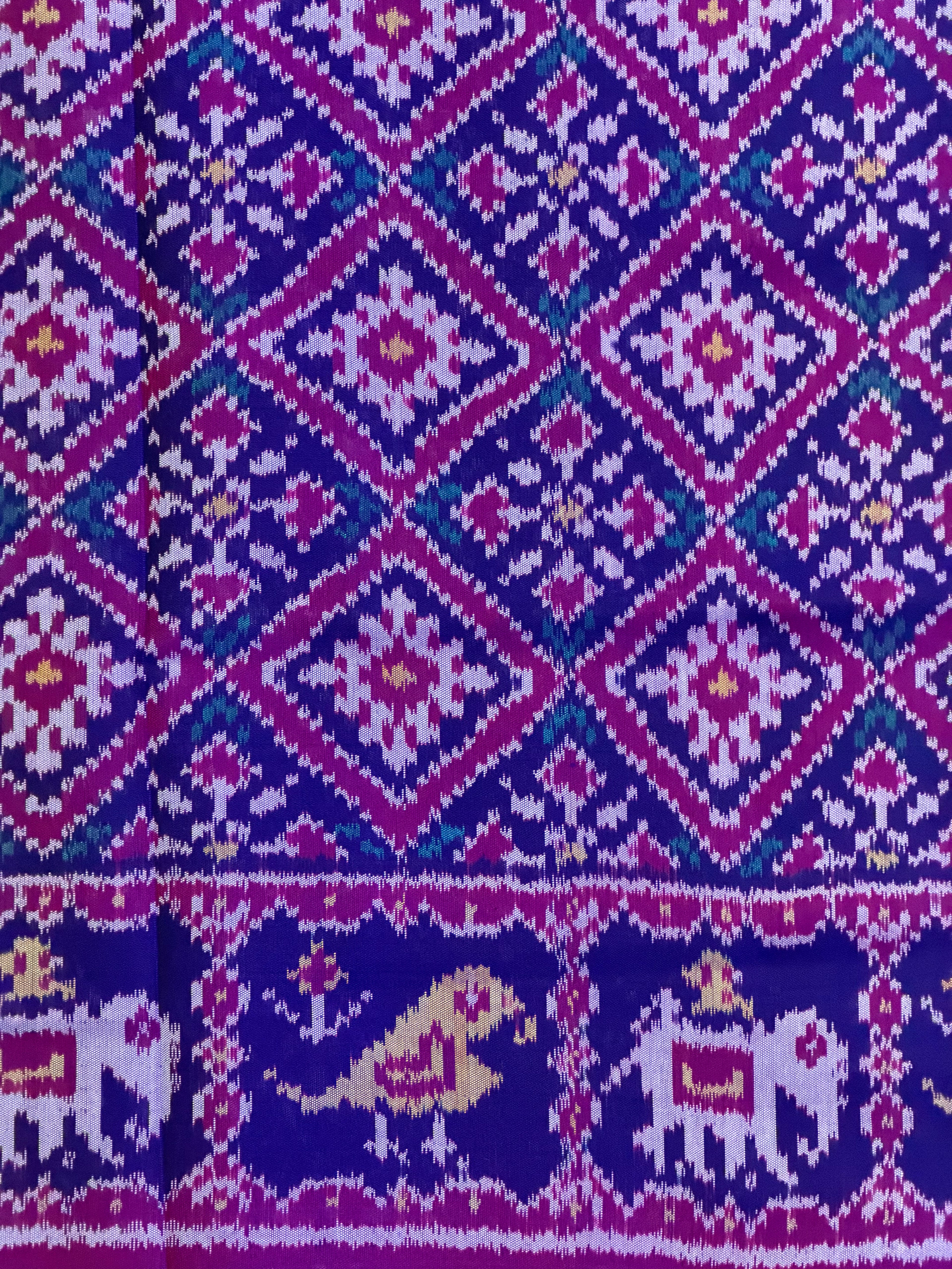 Blue Panchanda Traditional Design Handwoven Patola Silk Saree