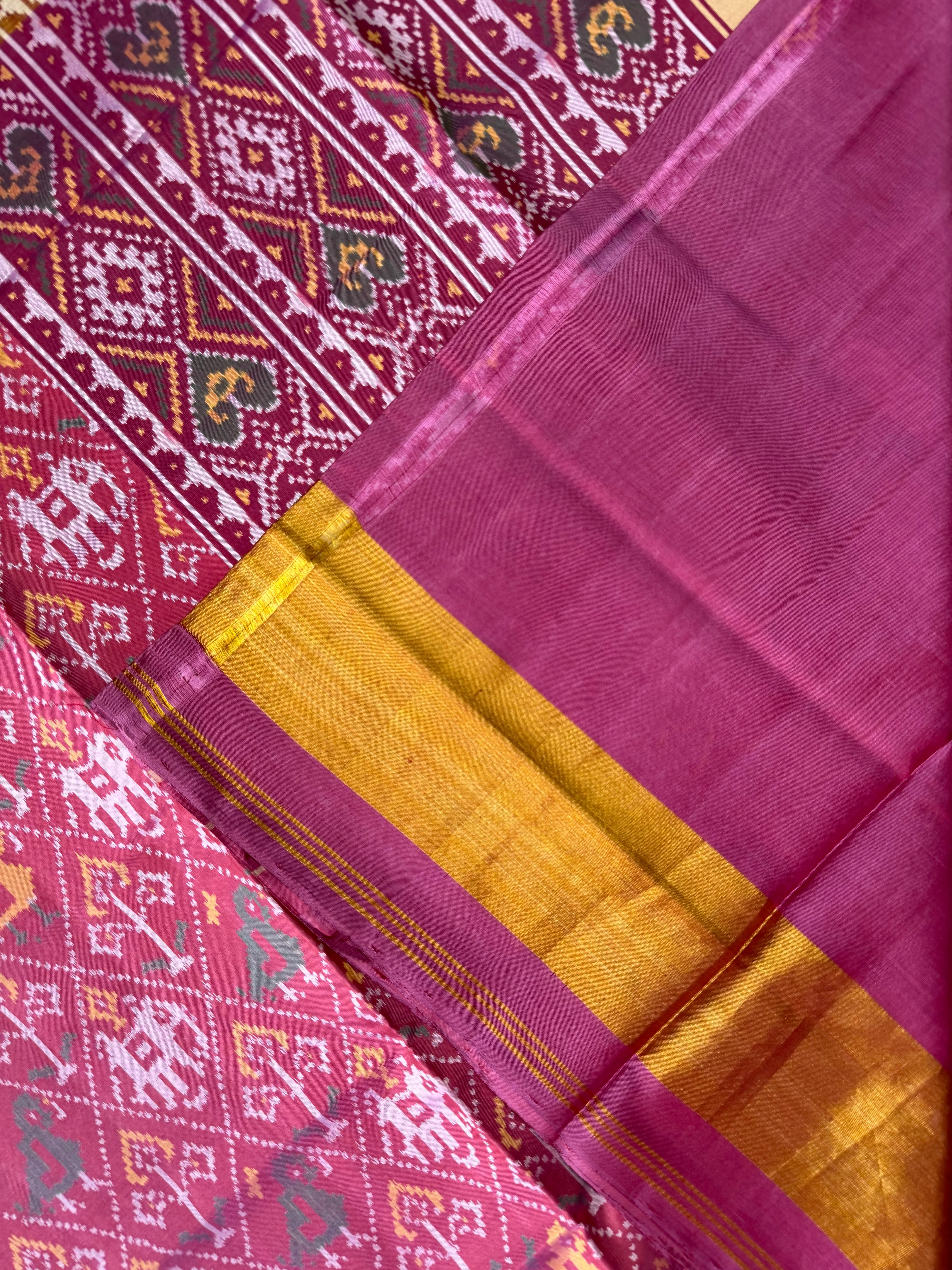 Narikunj Traditional Design Handwoven Patola Silk Saree