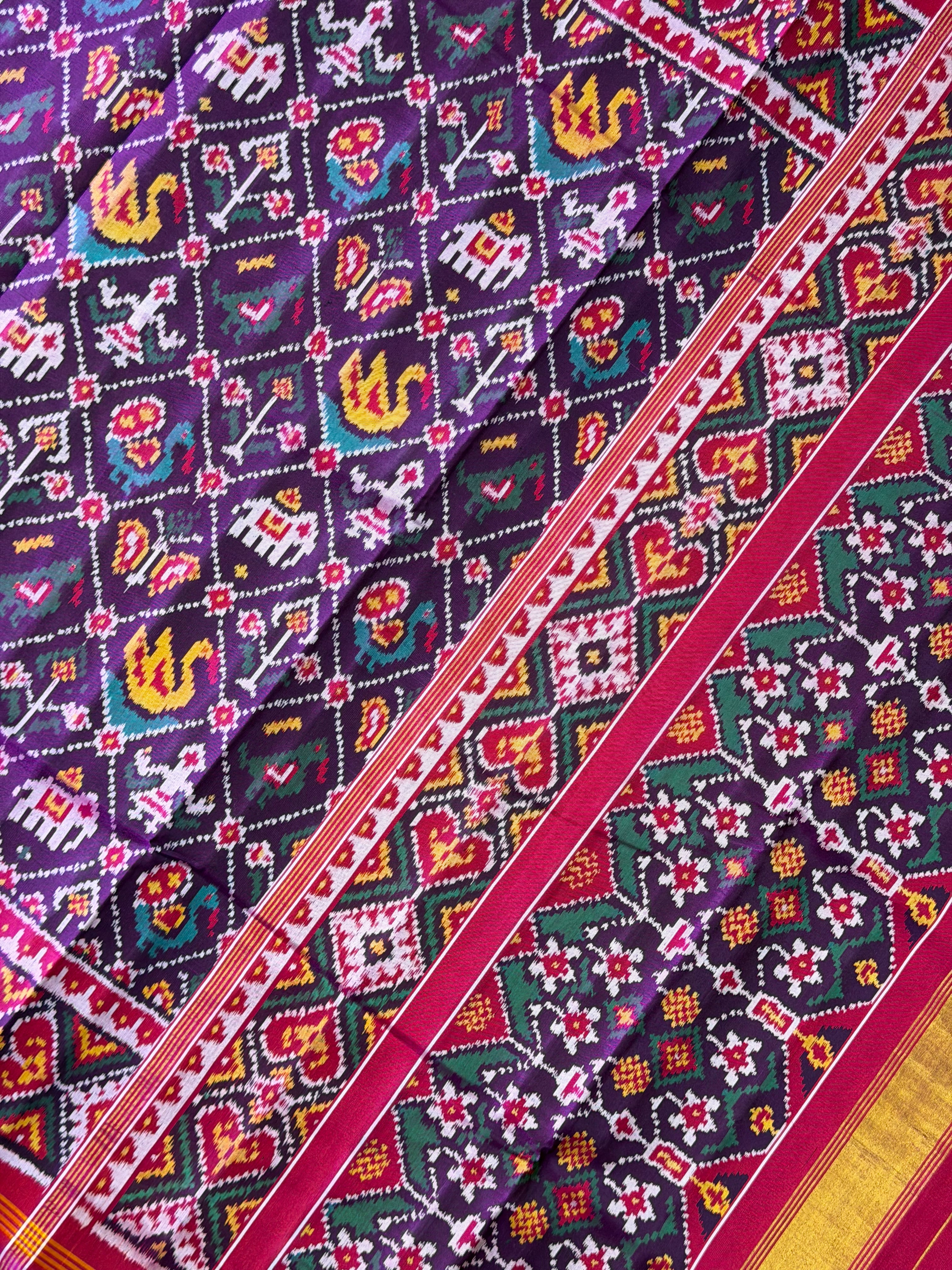 Narikunj Traditional Design Handwoven Patola Silk Saree