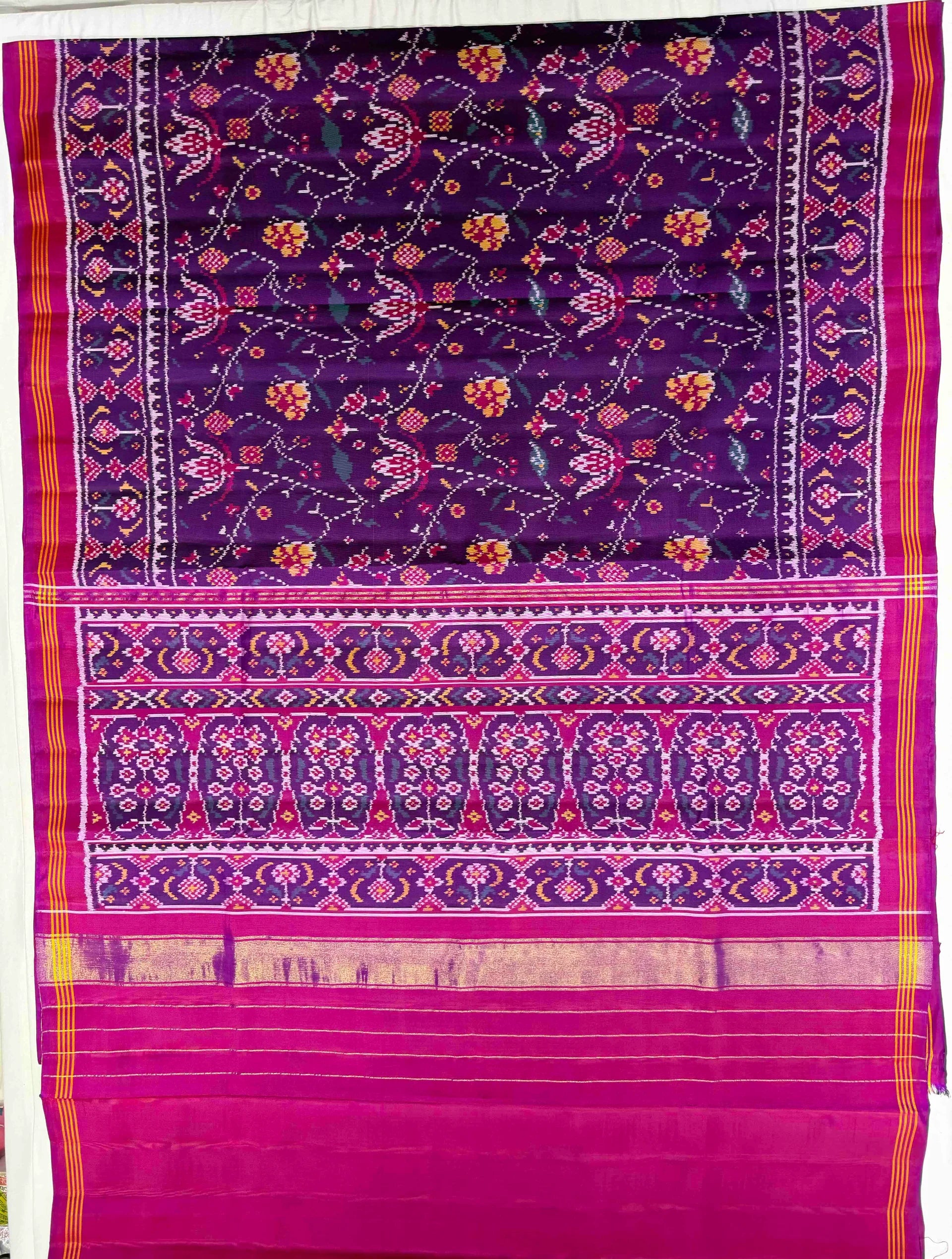 Fancy Design Handwoven Patola Silk Saree Secondary image