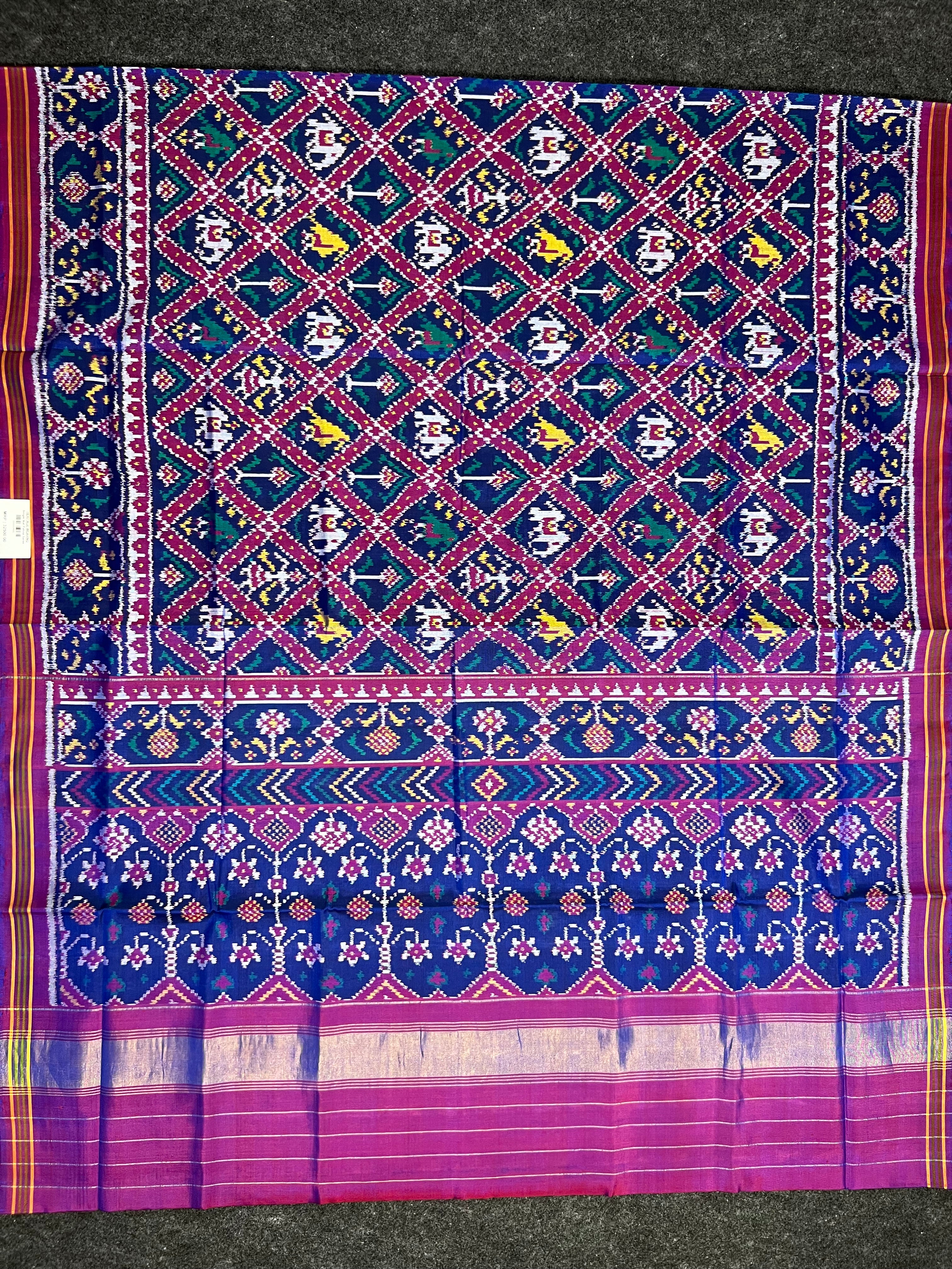 Typical Narikunj Design Handwoven Patola Silk Saree