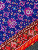 Blue Fusion design Handwoven Patola Dupatta