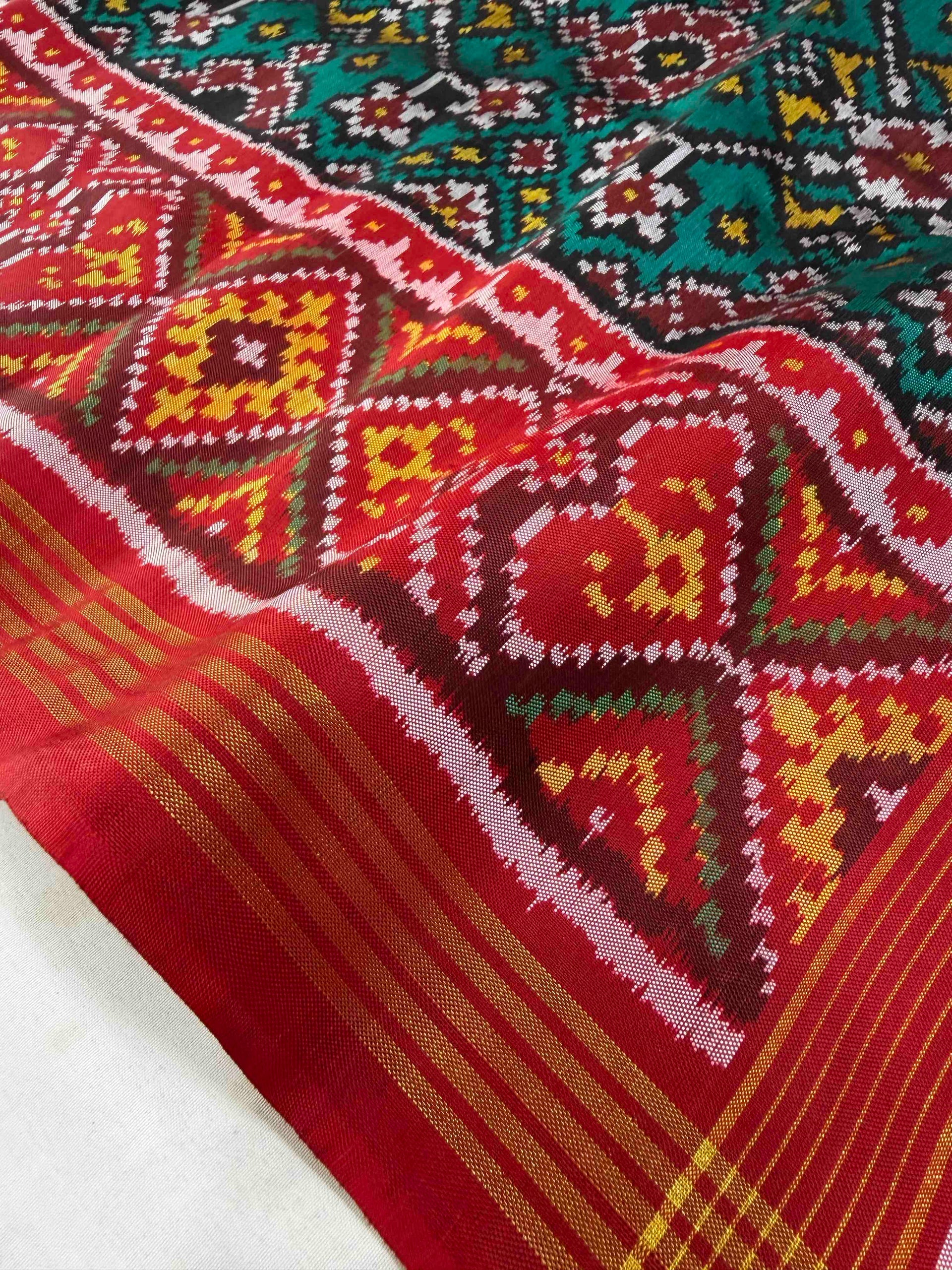 Navratna Traditional Design Handwoven Patola Silk Saree