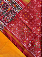 Plain Gala Border With Designer Blouse Handwoven Patola Silk Saree