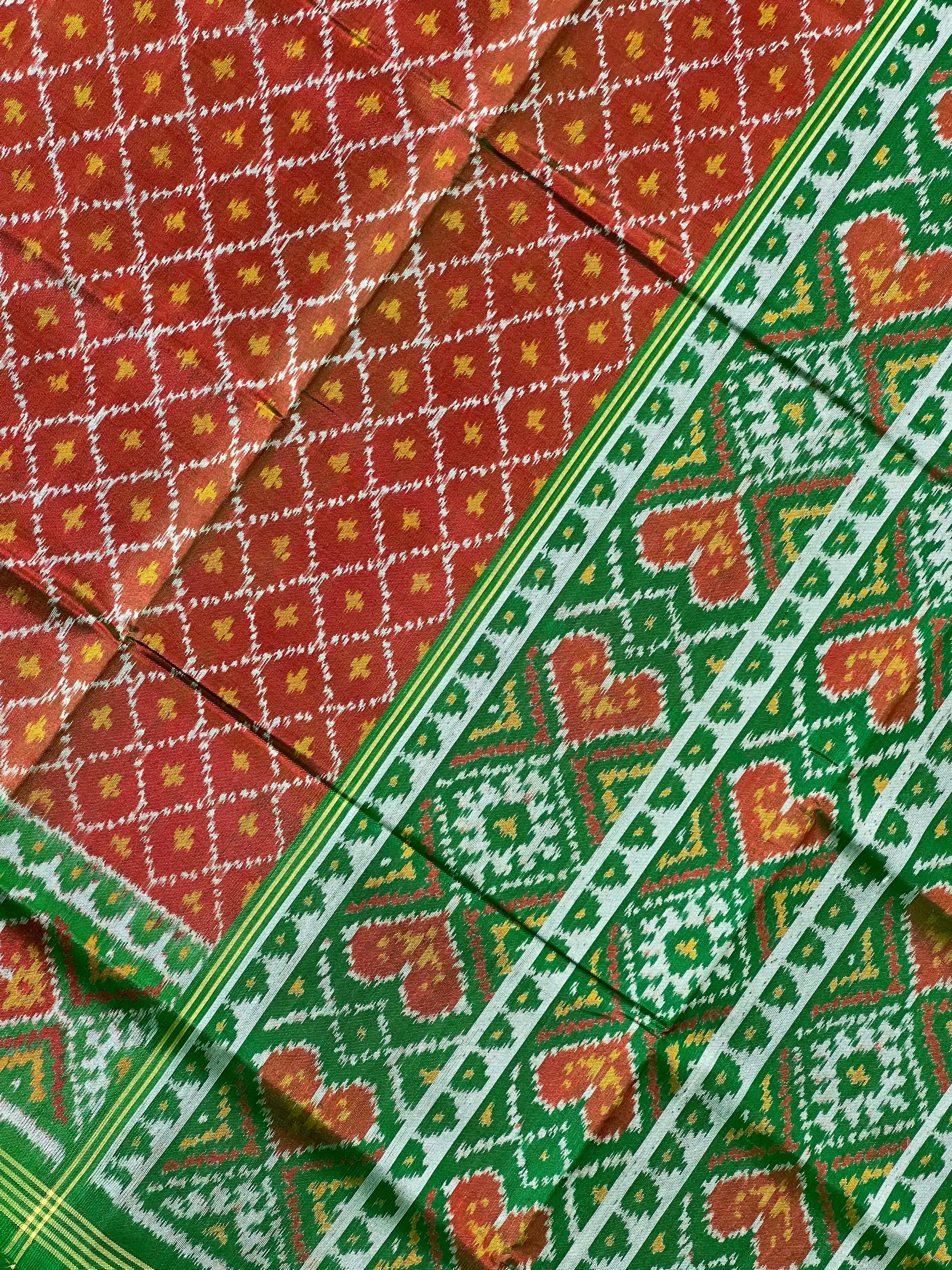 Buttonful Traditional Design Handwoven Patola Silk Saree