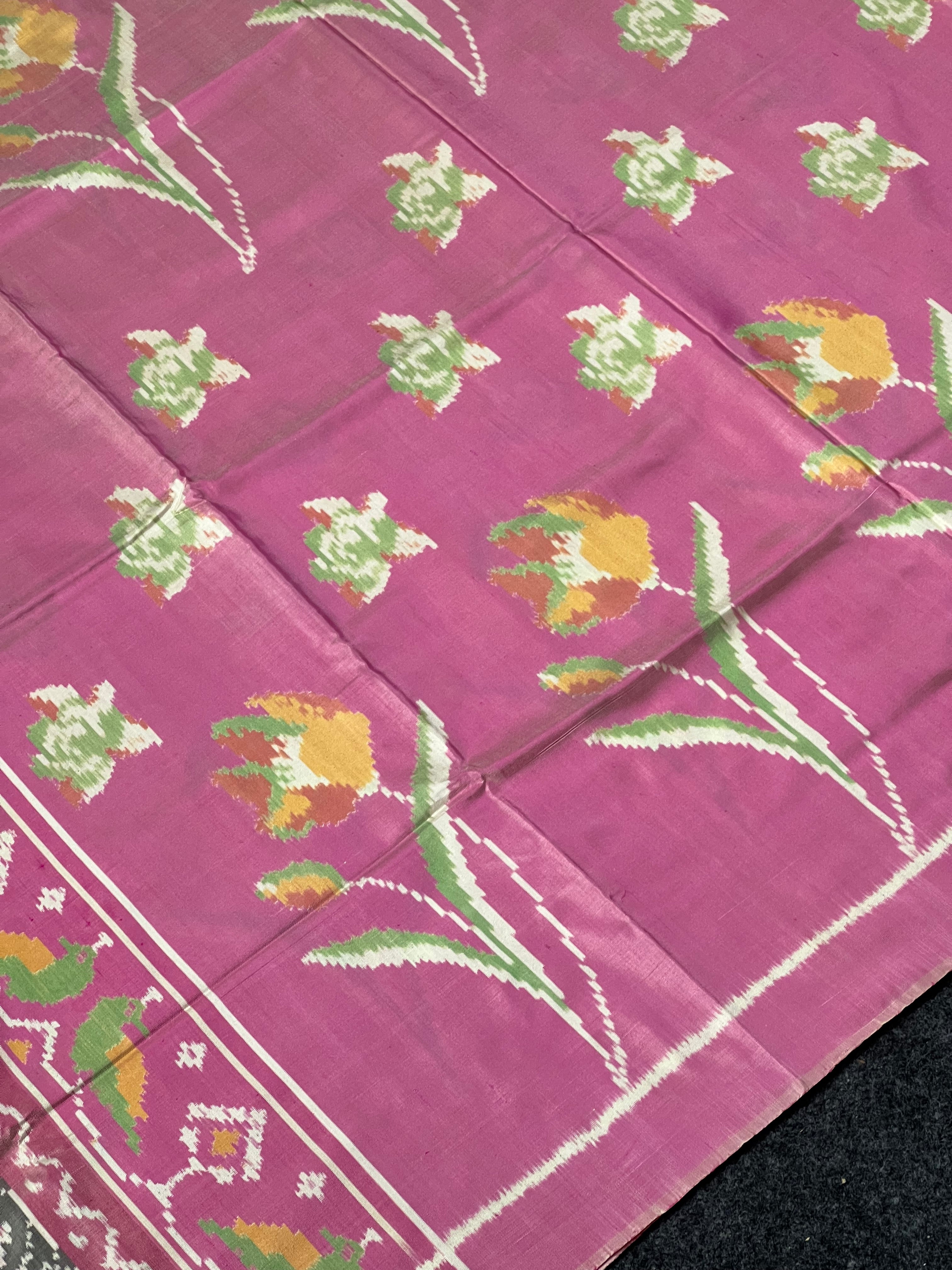 Flower Design Handwoven Patola Silk Saree