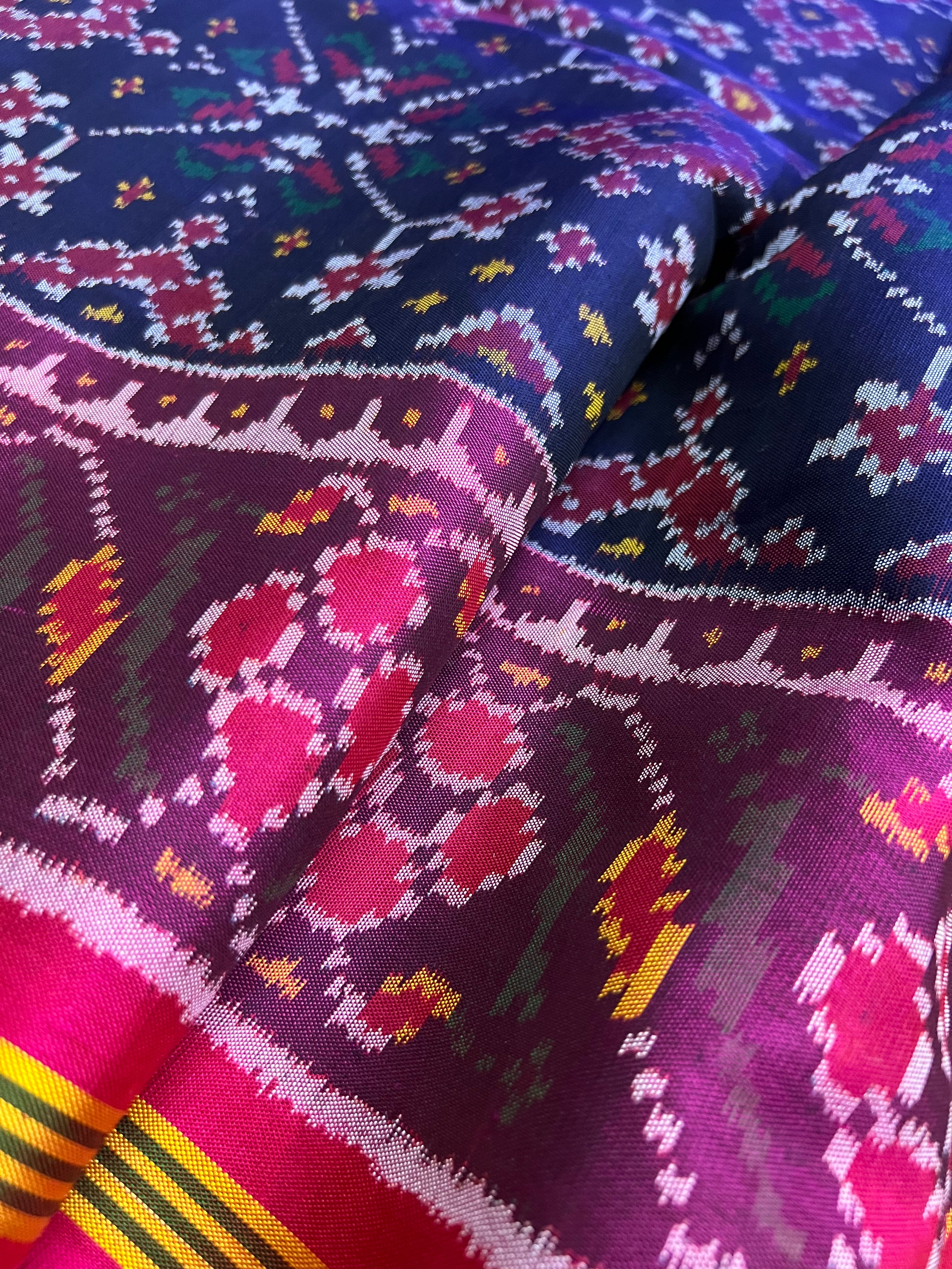 Navratna Traditional Design Handwoven Patola Silk Saree