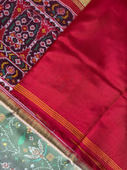 Fancy Design With Pista Color  Handwoven Patola Silk Saree