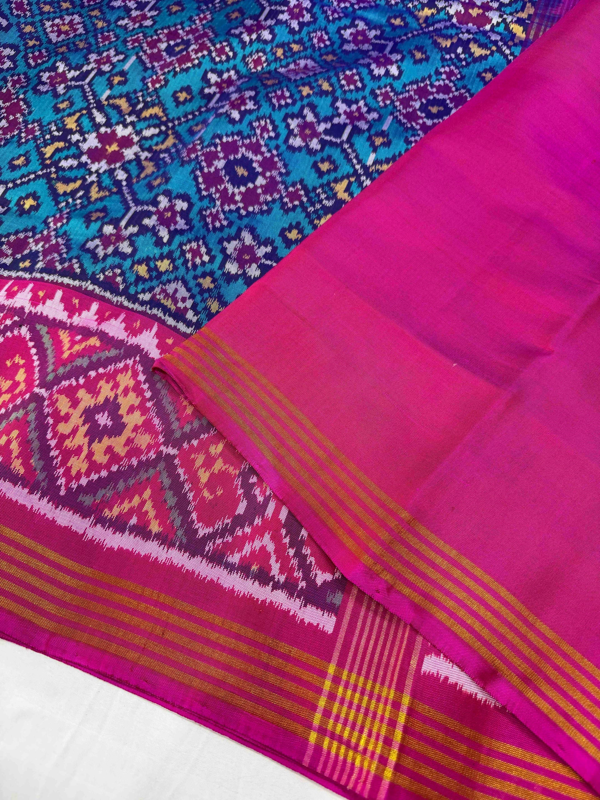 Navratna Traditional Design Handwoven Patola Silk Saree